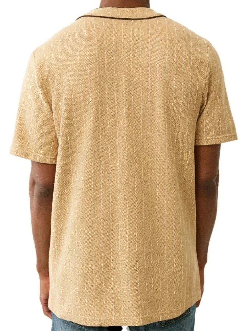 TRUE RELIGION: MEN'S LOGO BASEBALL JERSEY: BEIGE: SIZE: MEDIUM: BRAND NEW